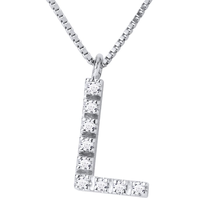 Collar ABC Diamonds 0,05 Cts letter "L" 18K wit