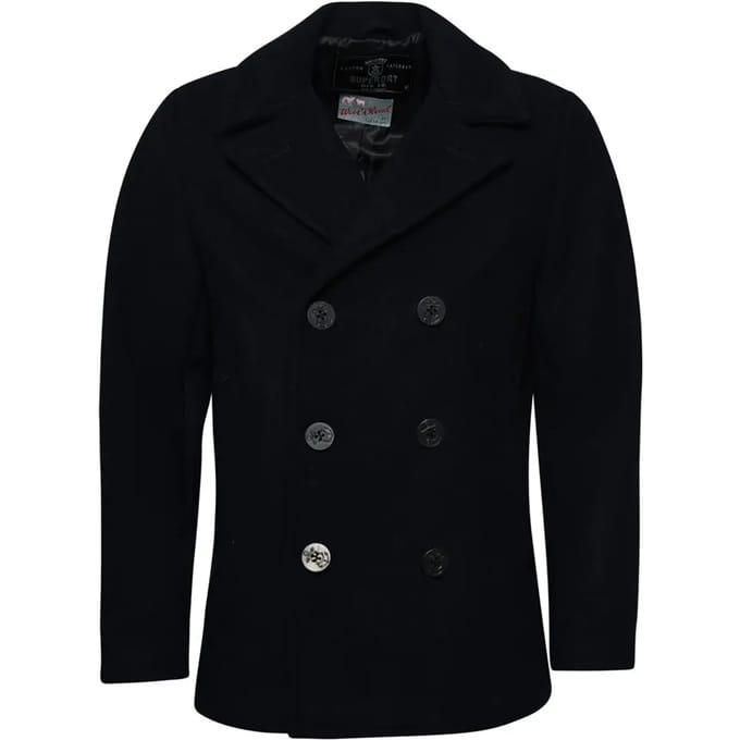 Superdry - The Merchant Store Wollen Pea Coat - Heren - Jassen