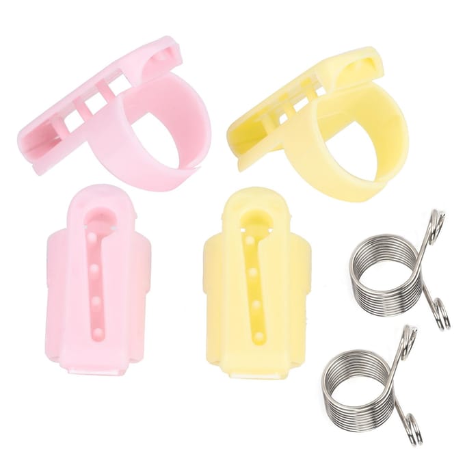 6 stuks garengeleider breien trui vingerhouder naald vingerhoed plastic naaibenodigdheden beige