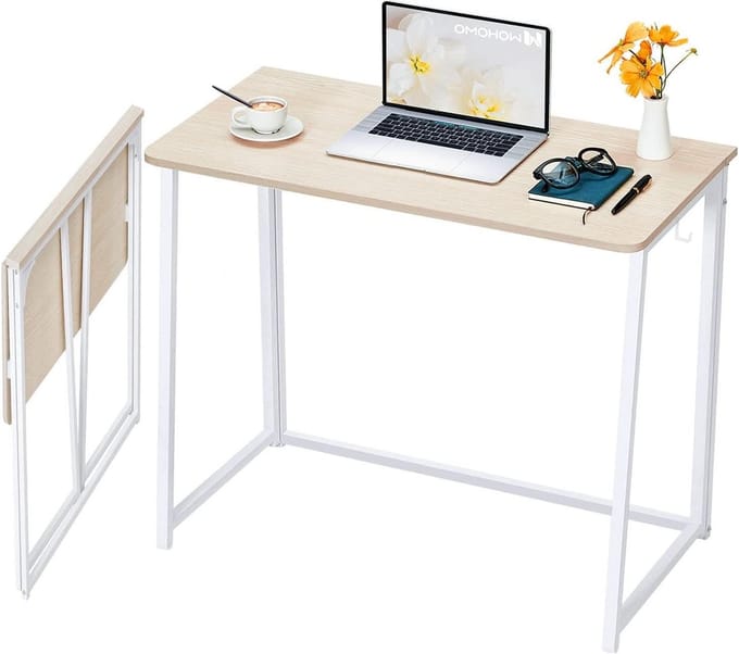 Vouwbureau - Opklaptafel - Kleine ruimtes - Eenvoudige montage - 80 cm - Eiken