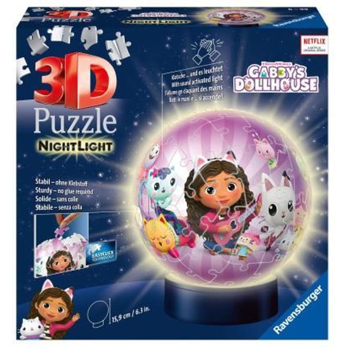 Ravensburger Gabby's Dollhouse 72 stukjes met licht 3D Puzzels