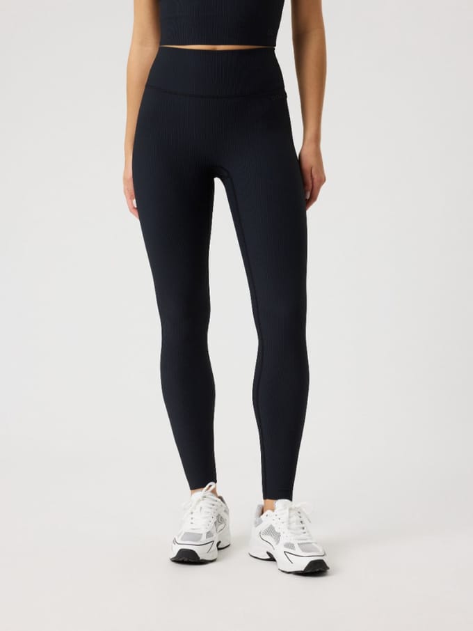 Bjorn Borg Studio Ribbed Tights Broeken Dames - Zwart - Maat L