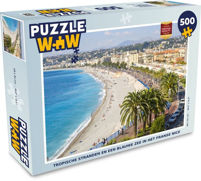 Puzzel Blauw - Kust - Nice - Legpuzzel - Puzzel 500 stukjes
