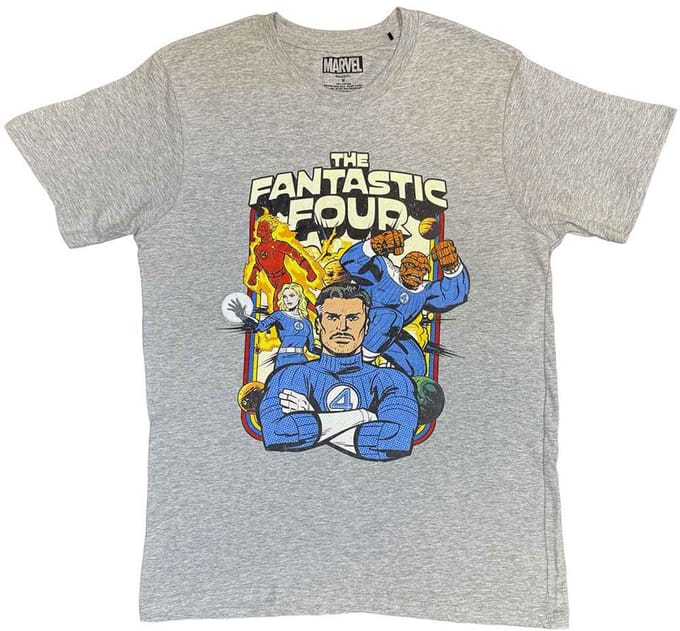 Marvel Fantastic Four - Montage Heren Tshirt - S - Grijs