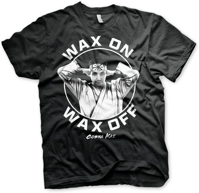 Cobra Kai Wax- On -Wax Off T-shirt Zwart