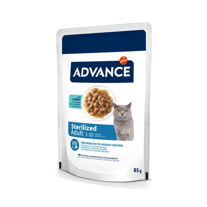 Advance Feline Sterilized Kabeljauw - Dubbelpak: 24 x 85 g