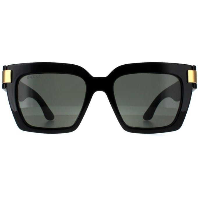 Gucci Vierkant Dames Zwart met Goudgrijs GG1689S