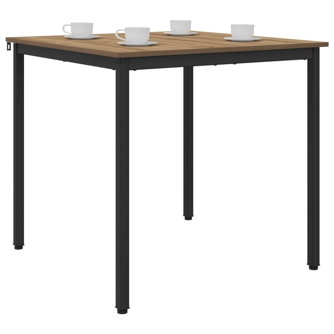 vidaXL - Eettafels - 80 - x - 80 - x - 75 - cm - Bewerkt - hout - Artisanaal - eiken