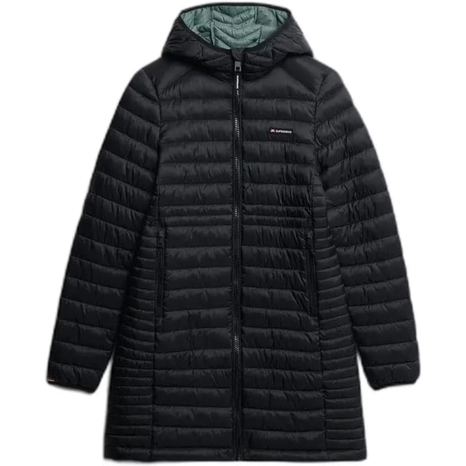 Superdry - Fuji Lite Middellange Gewatteerde Capuchonjas - Dames - Gewatteerde jassen
