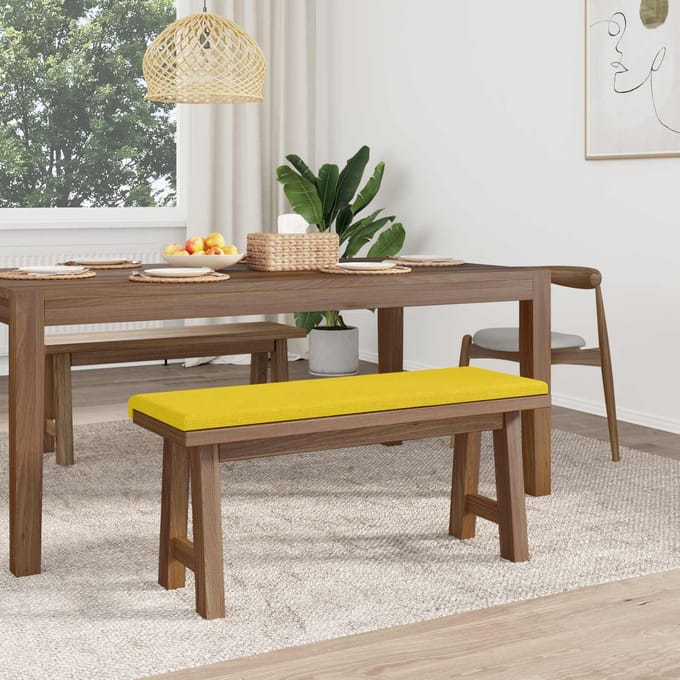 vidaXL - Bankkussen - Stof - Licht - Geel - Diepte - 35 - cm