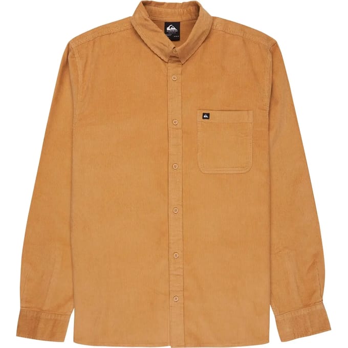 Quiksilver Smoke Trail Cord Overhemd Met Lange Mouwen Bruin 2XL Man