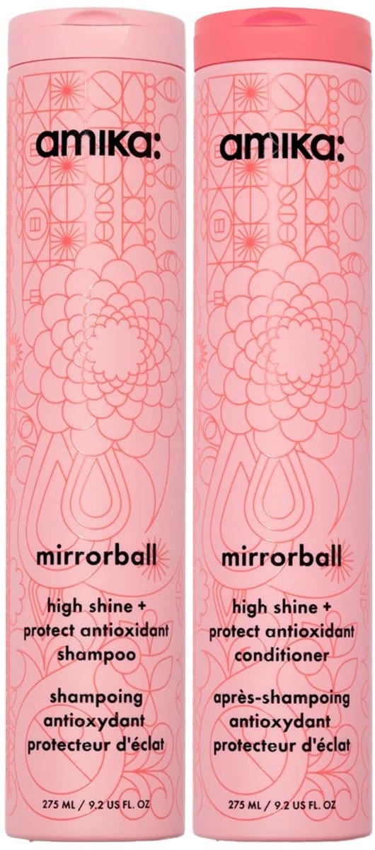 Amika Mirrorball High Shine+Protect Antioxidant Shampoo + Conditioner 275ml