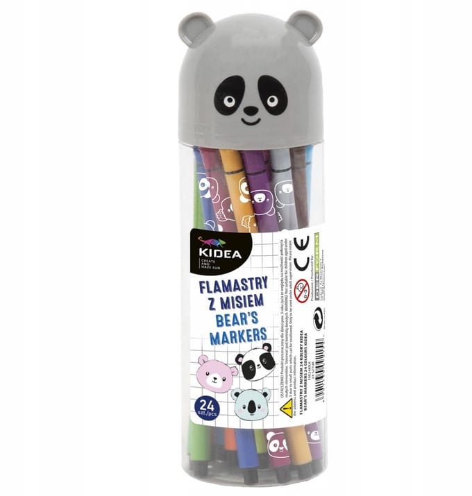 Kidea Flamaster Set 24 Kleuren Met Beer - School & Knutselen