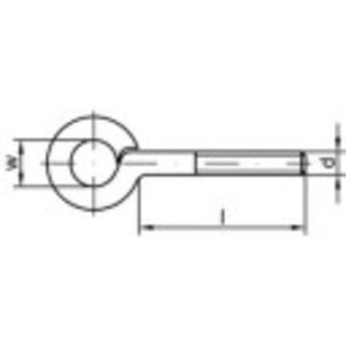 TOOLCRAFT Ringschroeven 30 mm Staal verzinkt M5 50 stuk(s)