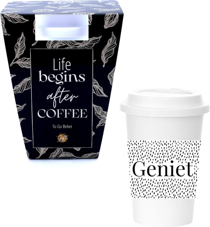 The Big Gifts - herbruikbare To-Go beker - Life begins after coffee