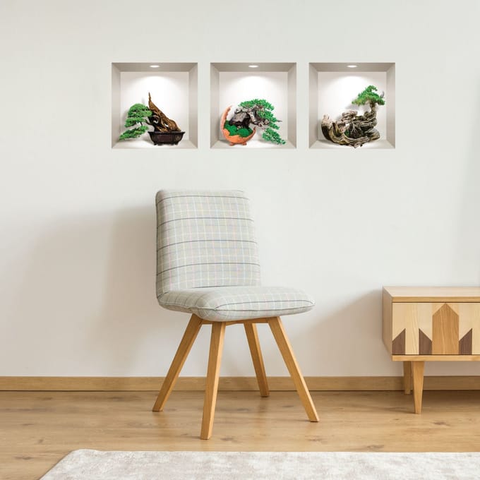 3D-stickers van mystieke bonsaibomen, 30 x 90 cm
