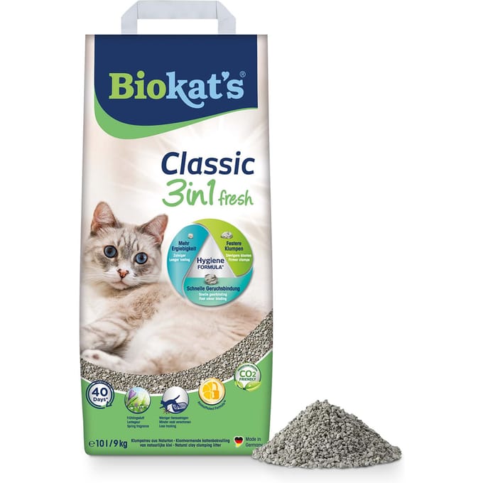 10L Classic Fresh 3in1 Biokat's Kattenbakvulling Klontvormend