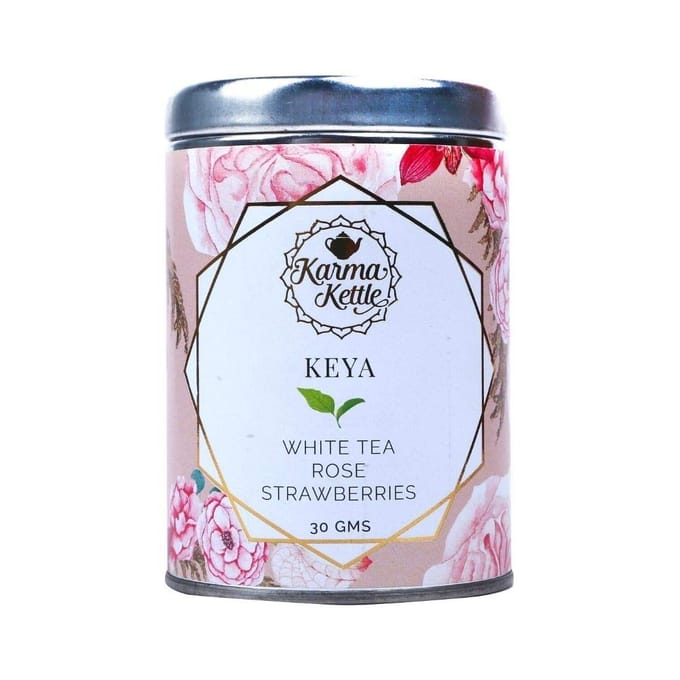 Белый чай с Розой и Клубникой (30 г), Keya,  Karma Kettle white