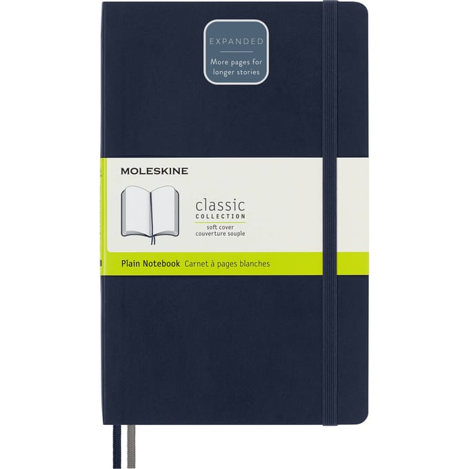 Carnet Moleskine Classique Étendu Grand Format x Saphir QP618EXPB20 (400pages), Broché, Uni, (13 cm 21 cm), Bleu,