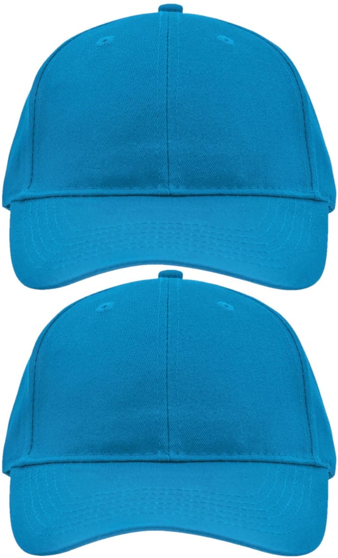 4x stuks 6-panel baseball turquoise blauwe caps/petjes