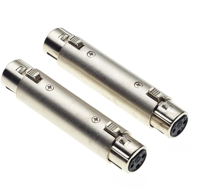XLR Adapter Koppeling - 3 Pin Connector - Microfoon Verbinding - Duurzame Zinklegering - Compact Formaat - Zilverkleurig