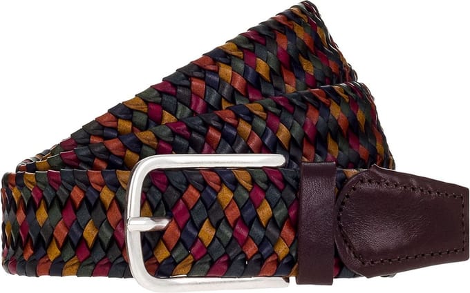 Vanzetti Leren Riem Braided Men's Belt 35 mm W100 Multicolour Veelkleurig