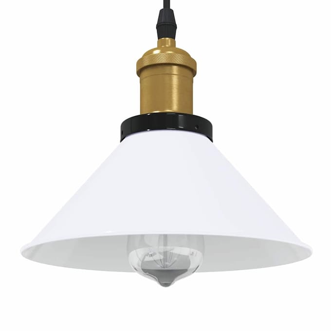 vidaXL Hanglamp in hoogte verstelbaar E27 Ø22 cm metaal glanzend wit