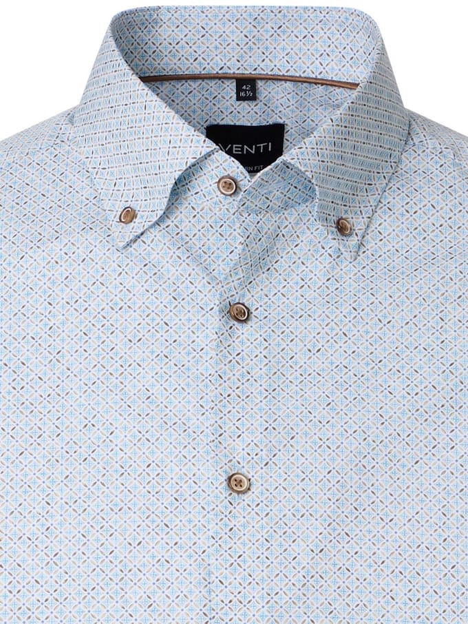 Venti Heren Overhemd Button Down Boord Motief Modern Fit - L