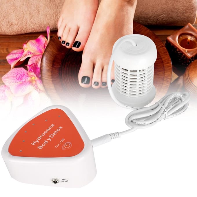 Bain de pieds ionique détox portable, appareil de nettoyage et de soins de santé (Hors bassin)Prise AU UK Plug white