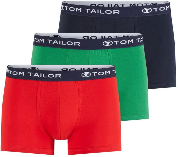 Tom Tailor - Korte boxershorts in een 3-pack - Maat L/6 - cardinal-navy-green