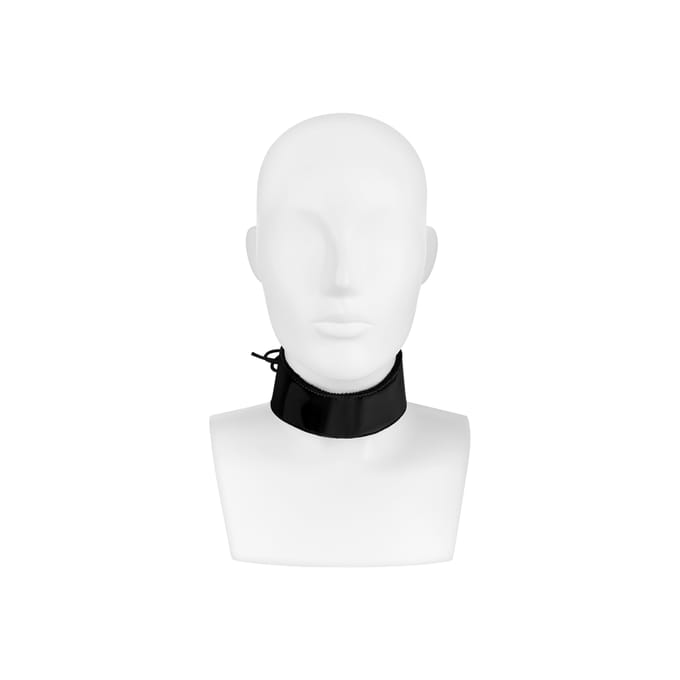 EIS, halsband, voor bondage, in laklook, gevoerd, zwart