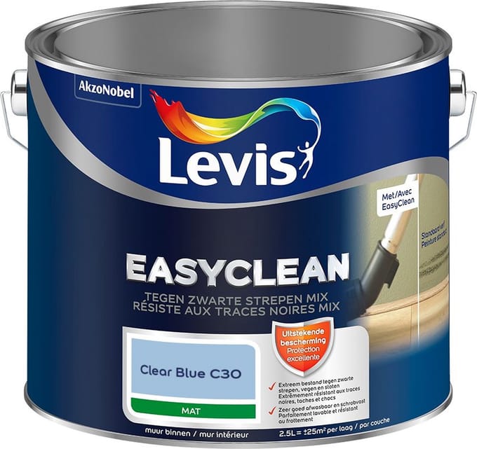 Levis - Easyclean Tegen Zwarte Strepen Mix - Clear Blue C30 - Mengverf - 2,5 L