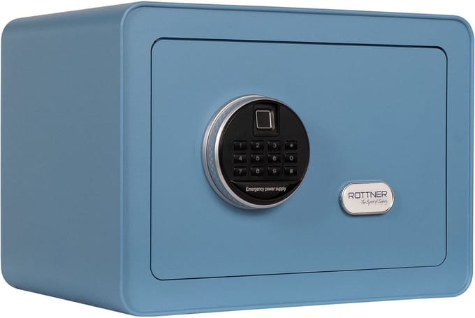 Rottner Meubelkluis Vintage Blauw met Elektronisch slot - Noodsleutel - 25x35x25cm