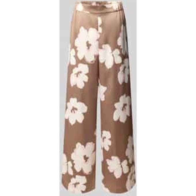 s.Oliver - female - Satijnen broek met wijde pijpen en elastische tailleband
