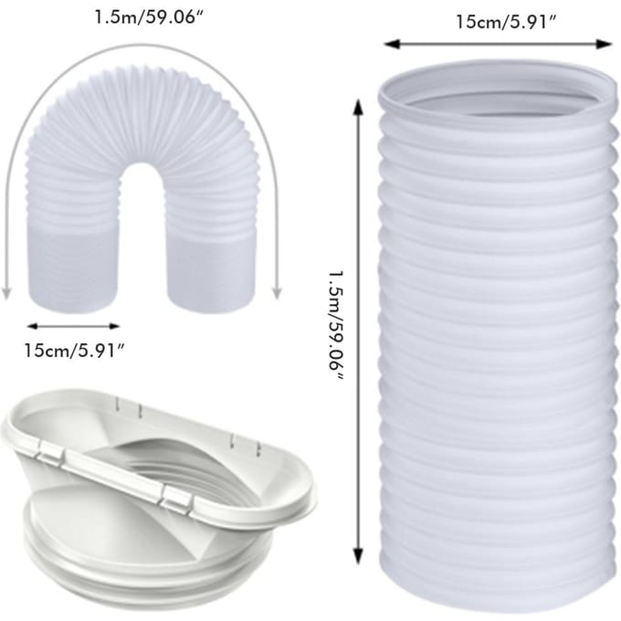 Flexibele afvoerslang voor mobiele airconditioners, wasdrogers, afzuigkappen, accessoires