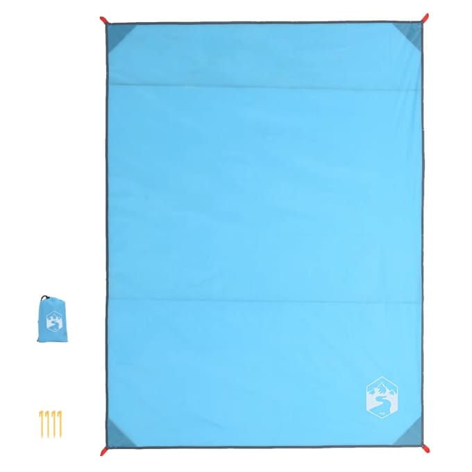 vidaXL - Picknickkleed - met - haringen - 205x155 - cm - blauw