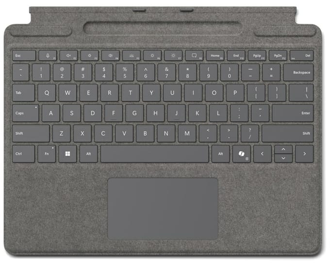 Microsoft Surface Pro Keyboard with pen storage for Business AZERTY Frans Microsoft Cover port Platina