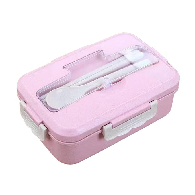 Lunchbox met meerdere compartimenten Milieuvriendelijke draagbare bento box voor student, thuis, school roze