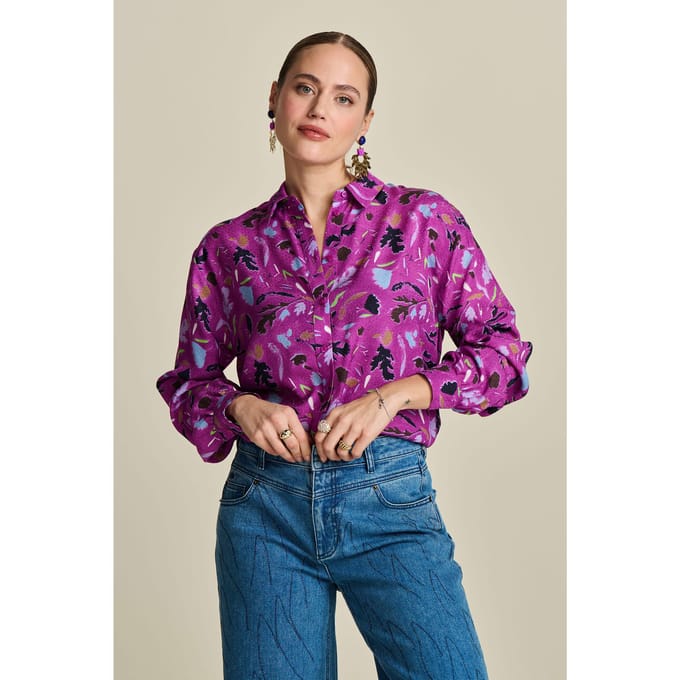 POM Amsterdam Blouse - Milly Featherfest Cactus Pink Taglia: 34 | Magliette intime Outlet | Donna | Rosa