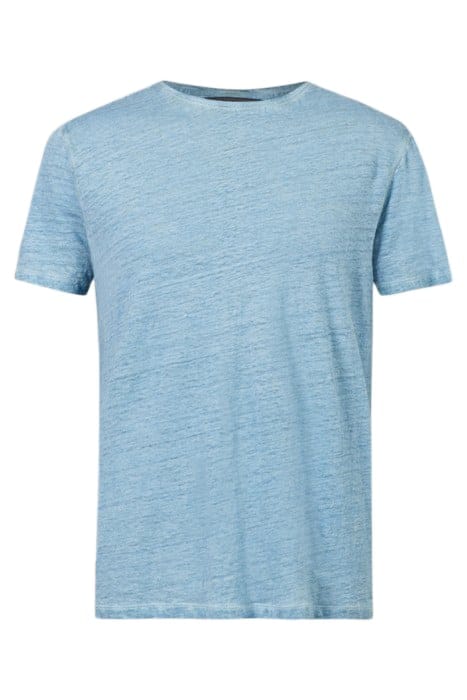 John Varvatos Mott Regular Fit Ss Linen Crew With Cold Pale Aqua Taglia: L | Magliette basic Outlet | Uomo | Bianco