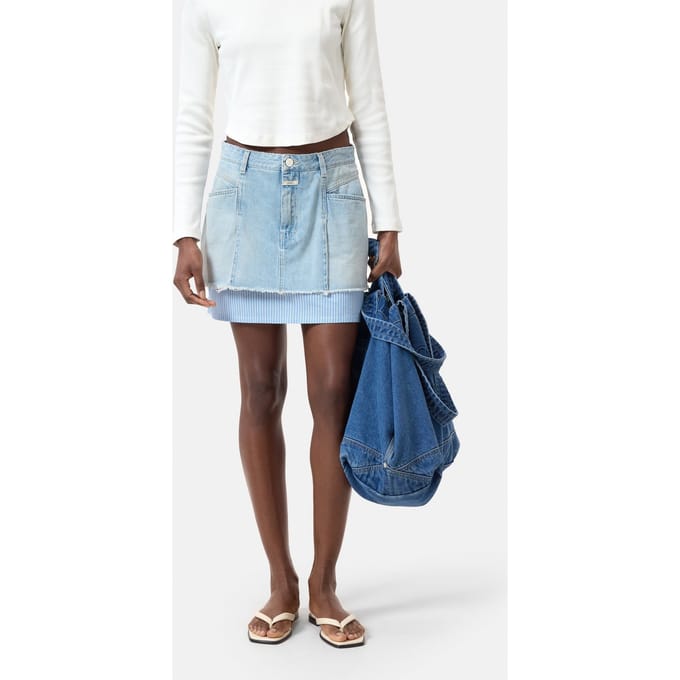 Closed Denim Poplin Mini Skirt Light Blue Taglia: W25 | Minigonne Outlet | Donna | Blu
