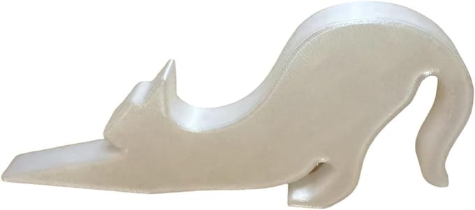 Decoratieve deurstopper - Katten model - Deur open houden - Antislip onderkant - 135 cm - Wit