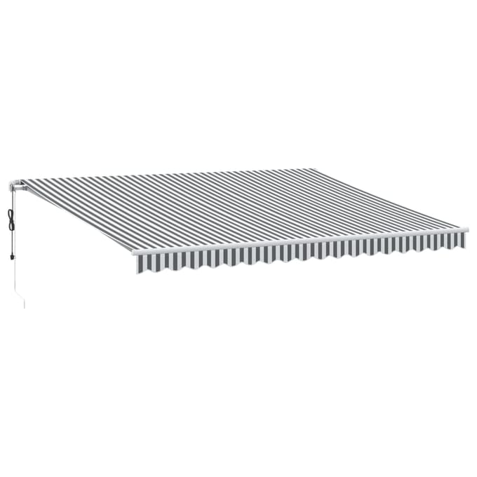 vidaXL - Luifel - automatisch - uittrekbaar - LED - 450x350 - cm - antraciet - en - wit
