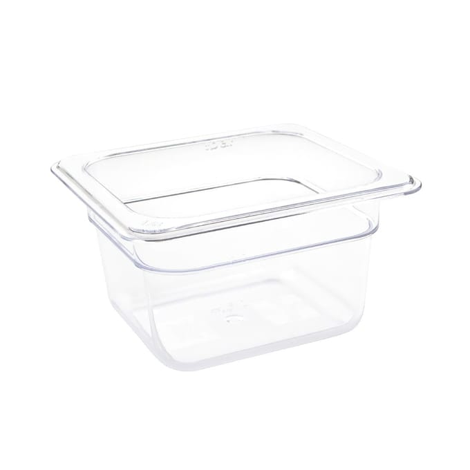 Vogue Polycarbonaat 1/6 Gastronorm bak 100 mm Transparant