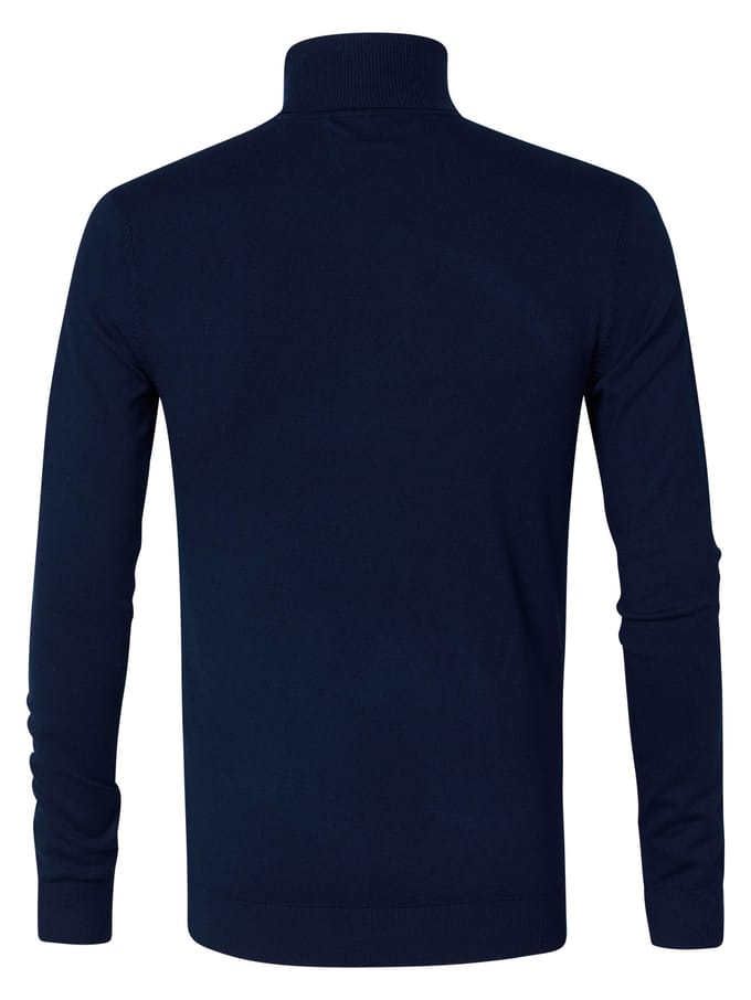 Petrol Industries Heren Coltrui - Ribgebreide Trui - Essentials Collection - Pullover - Truien - Blauw - Maat S