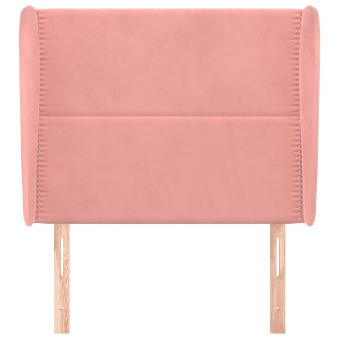 vidaXL Hoofdbord met randen 103x23x118/128 cm fluweel roze