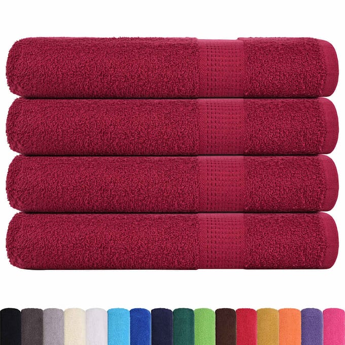 vidaXL - Handdoeken - FROGN - 4 - st - 100x200 - cm - 360 - g/m² - bordeaux