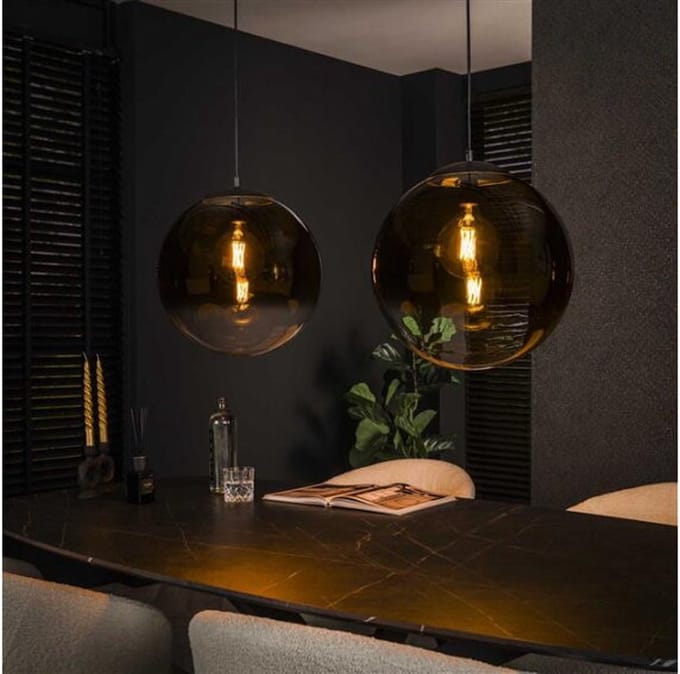 Hanglamp bubble shaded XL 2 lampen - zwart