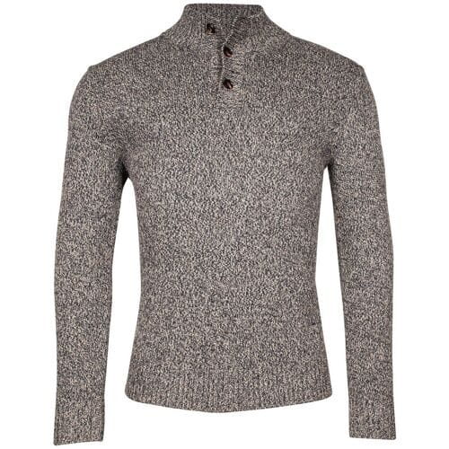 Thomas Maine Trui Button Collar Single Knit New England Twill Midden Blauw / male