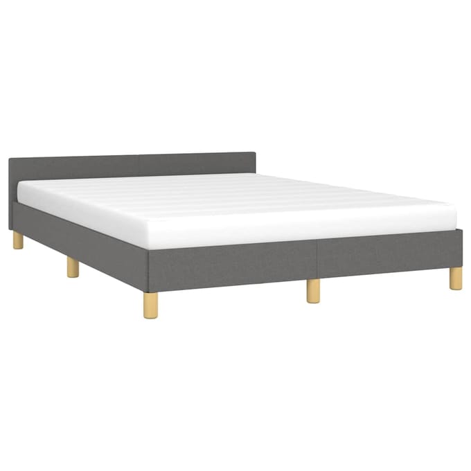 vidaXL - Bedframe - zonder - matras - stof - donkergrijs - 140x200 - cm